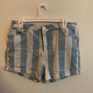 Blue and white stripe shorts